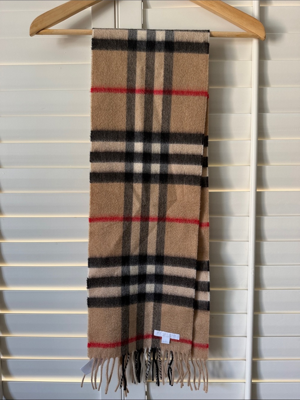 Burberry Kids Classic Beige Plaid Fringed Scarf